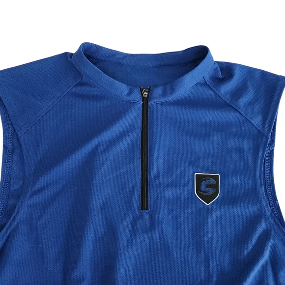 CANNONDALE Ride Sleeveless Cycling Jersey 1/2 zip blue XL NWT - Picture 3 of 11